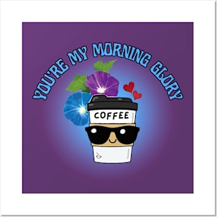 Cute Ice Coffee and Morning Glory Flowers love Frit-Tees Posters and Art